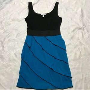 Blue Ruffled Bodycon Dress